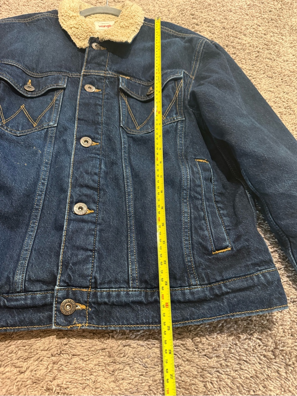 Wrangler Men's Dark Denim Heavy Weight Denim Insulated Cotton Work Jacket Medium - Picture 6 of 8